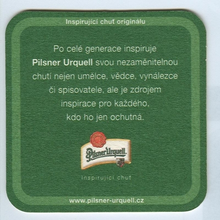 Pilsner Urquell base verso
